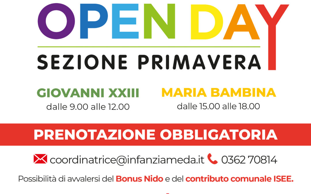Open Day Sezione Primavera 10 aprile 2021
